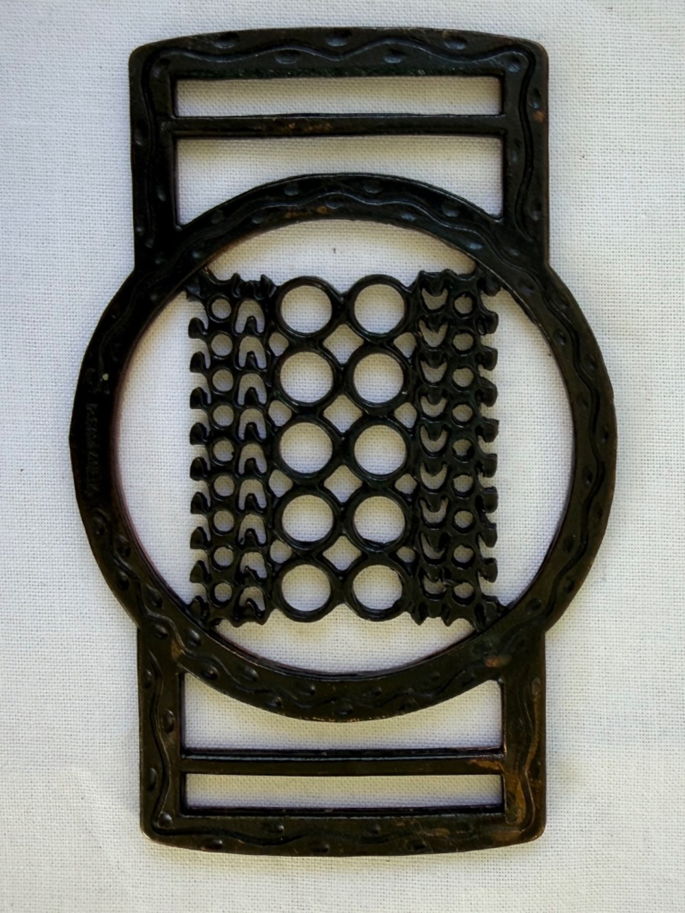 Pentti Sarpaneva Finland Brass Geometric Belt Vintage Modernist D‑Ring Closure - Picture 5 of 7